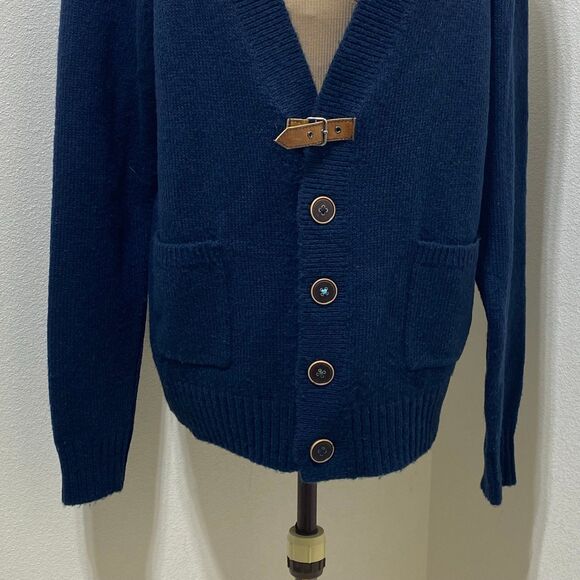 Trovata Wool Blend Navy Blue V-Neck
Cardigan Sweater Women's Size Medium - Picture 2 of 12